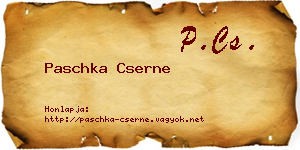 Paschka Cserne névjegykártya